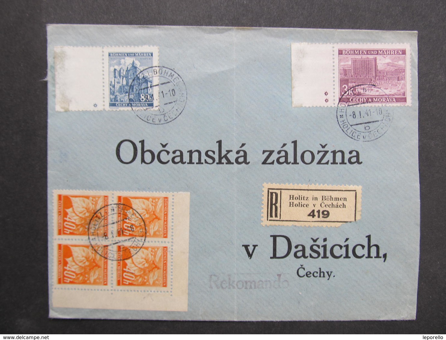 R-BRIEF Holice - Dasice 1941 ///  D*35105 - Briefe U. Dokumente