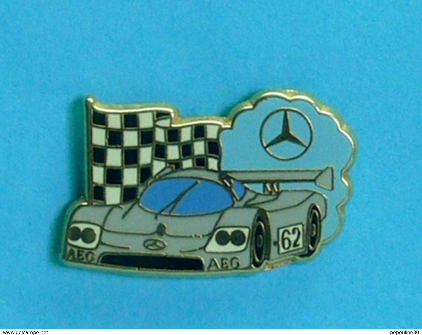 1 PIN'S //   ** MERCEDES SAUBER C9 / 1989 / AEG / N° 62 ** . (Arthus Bertrand Paris) - Mercedes