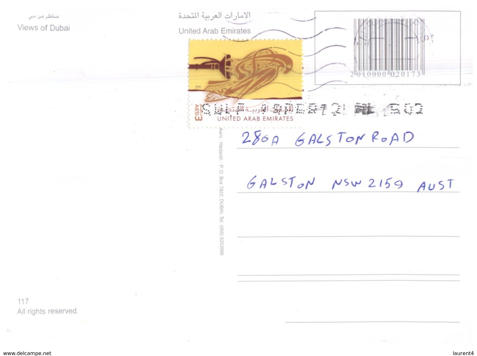 (741) United Arab Emirates - UAE - Dubai (with Eagle Stamp At Back Of Card) - Emirats Arabes Unis