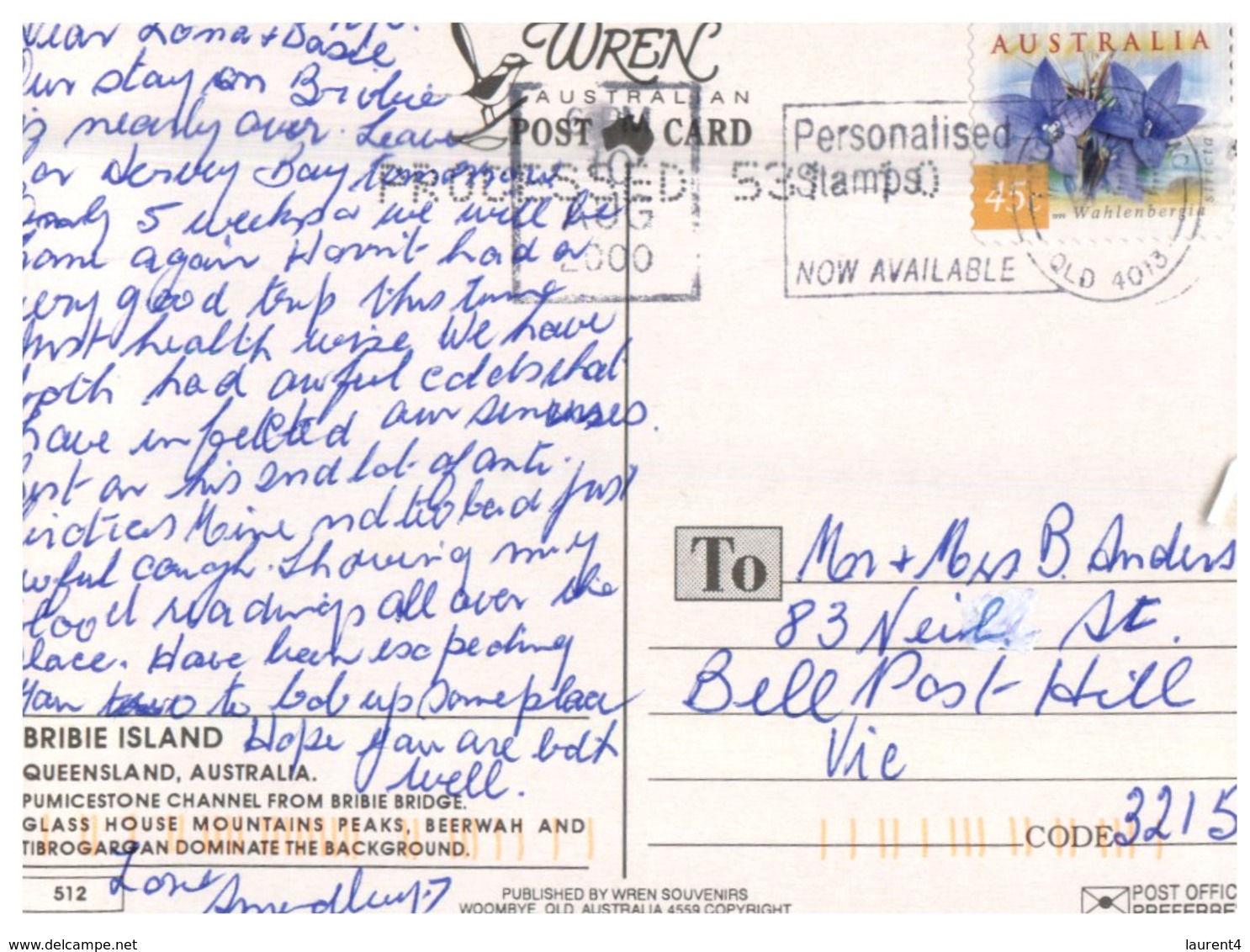 (30) Australia - QLD - Bribie Island (with Stamp At Back Of Card) - Gold Coast