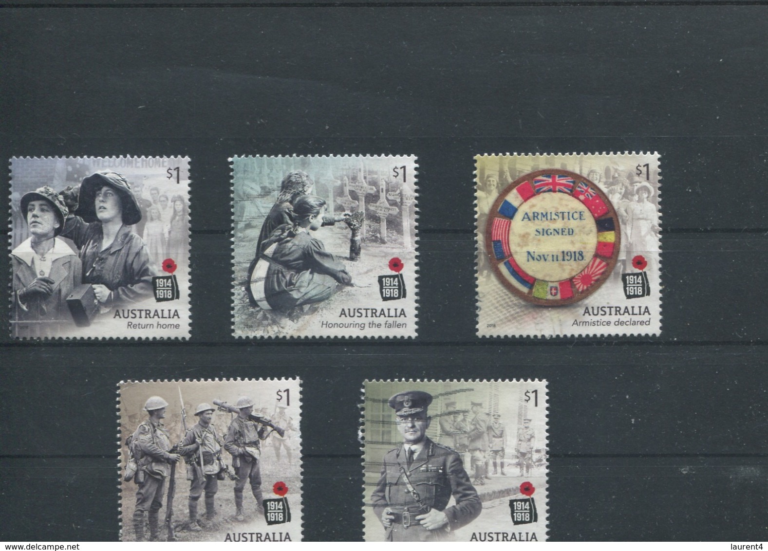 (stamp 15-11-2018 - X100) Australia - Used Stamps 2018 - WWI (5) The Final Year - Used Stamps