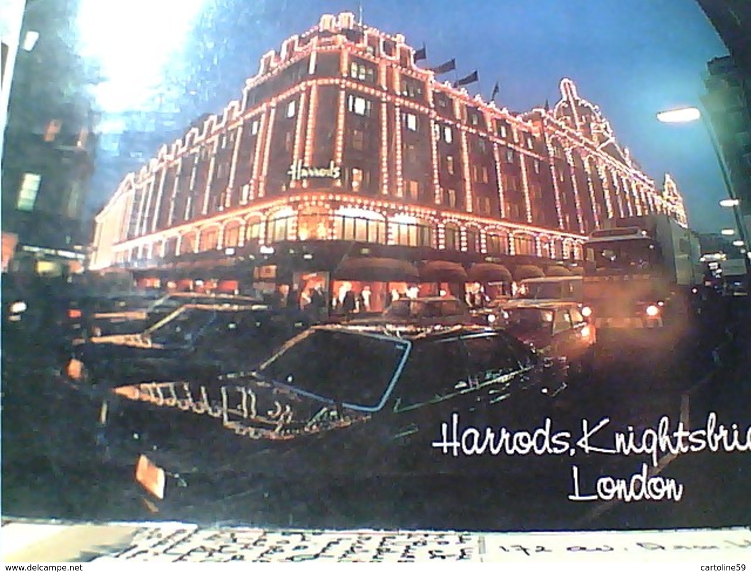 ENGLAND LONDON HARRODS BY NIGHT  AUTO CAR CAMION STAMP TIMBRE SELO SNOWFLAKE 19 GX5707card Xxl - Altri & Non Classificati