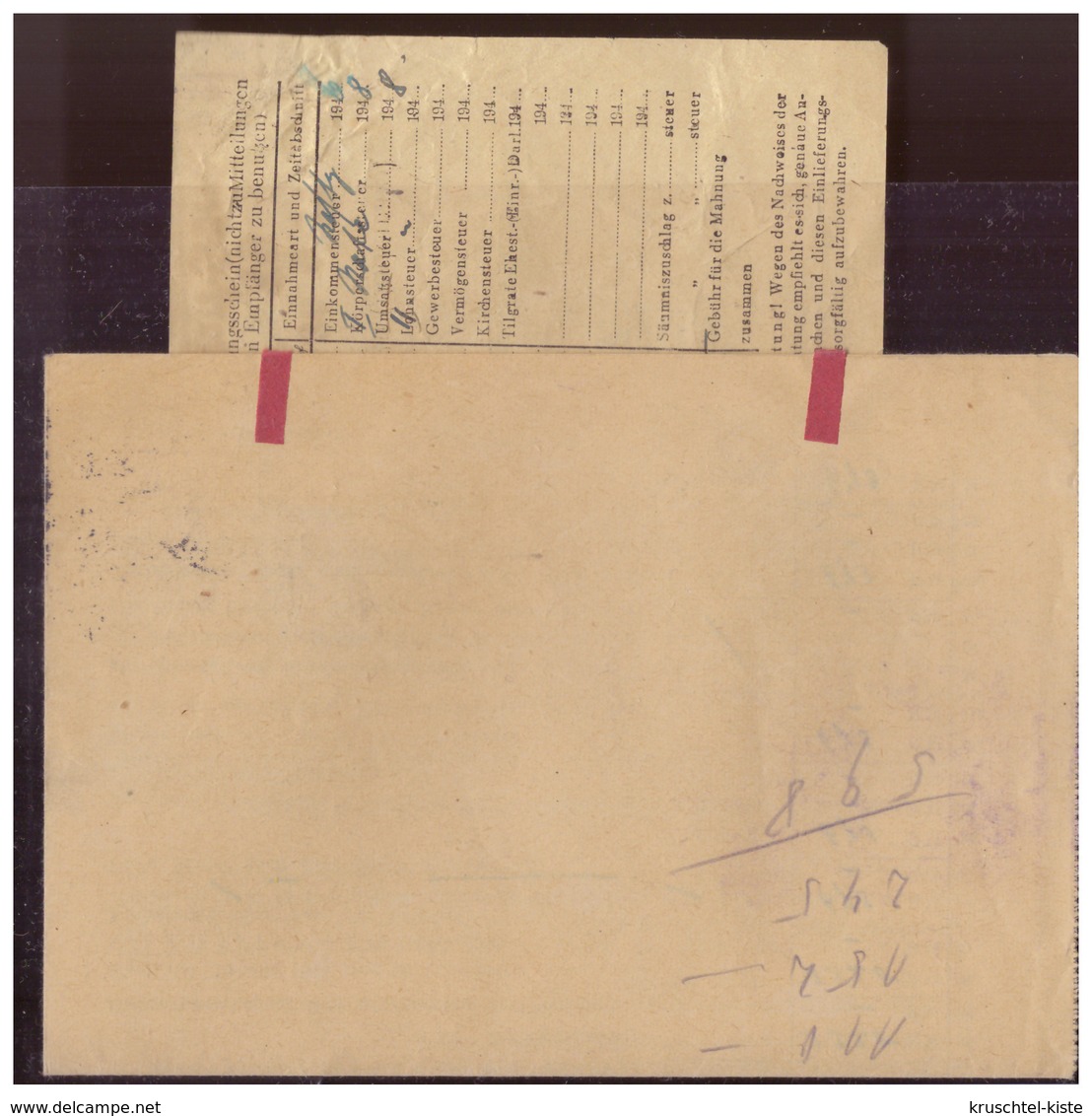 Franz.Zone (005938) Faltbrief Vordruck Aus Dem 3. Reich, Mit Tagesstempel Lindau Vom 23.4.1948 Und Zahlschein!! Vom 4.5. - Other & Unclassified