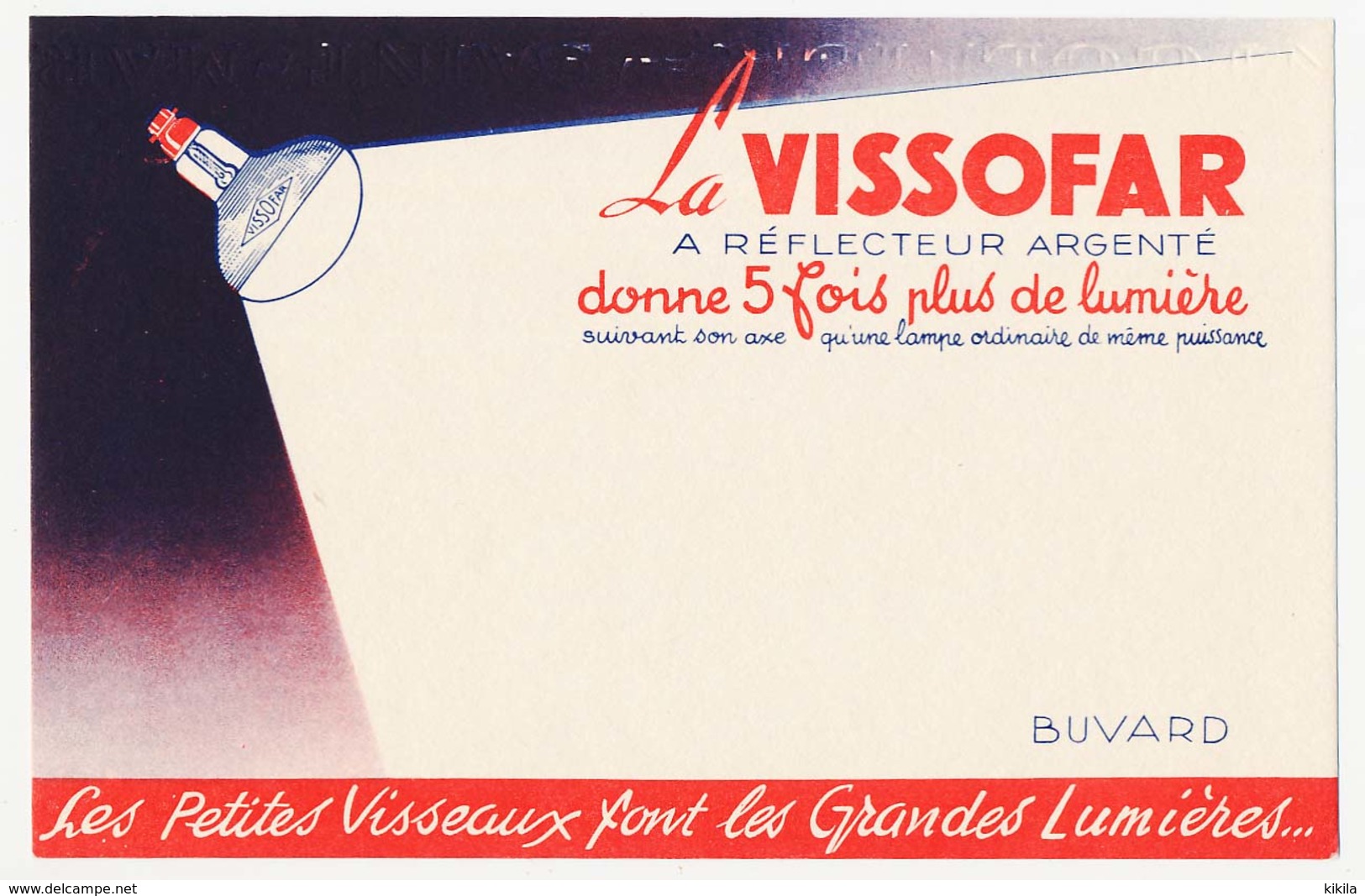 Buvard 20.9 X 13.5 Ampoule électrique VISSEAUX S La Vissofar à Réflecteur Argenté - Electricity & Gas