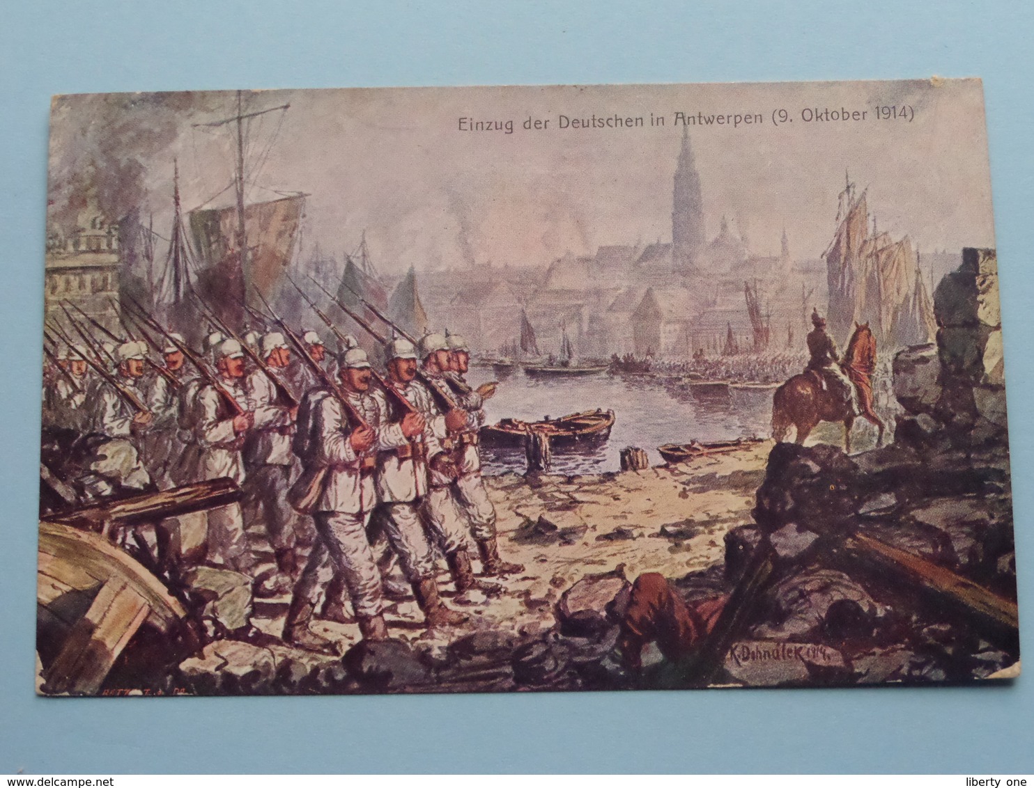 EINZUG Der Deutschen In ANTWERPEN 9 Okt 1914 ( Offiziele Postkarte Fus Das Rote Kreuz,...... ) 1915 ( Zie Foto's ) ! - Guerre 1914-18