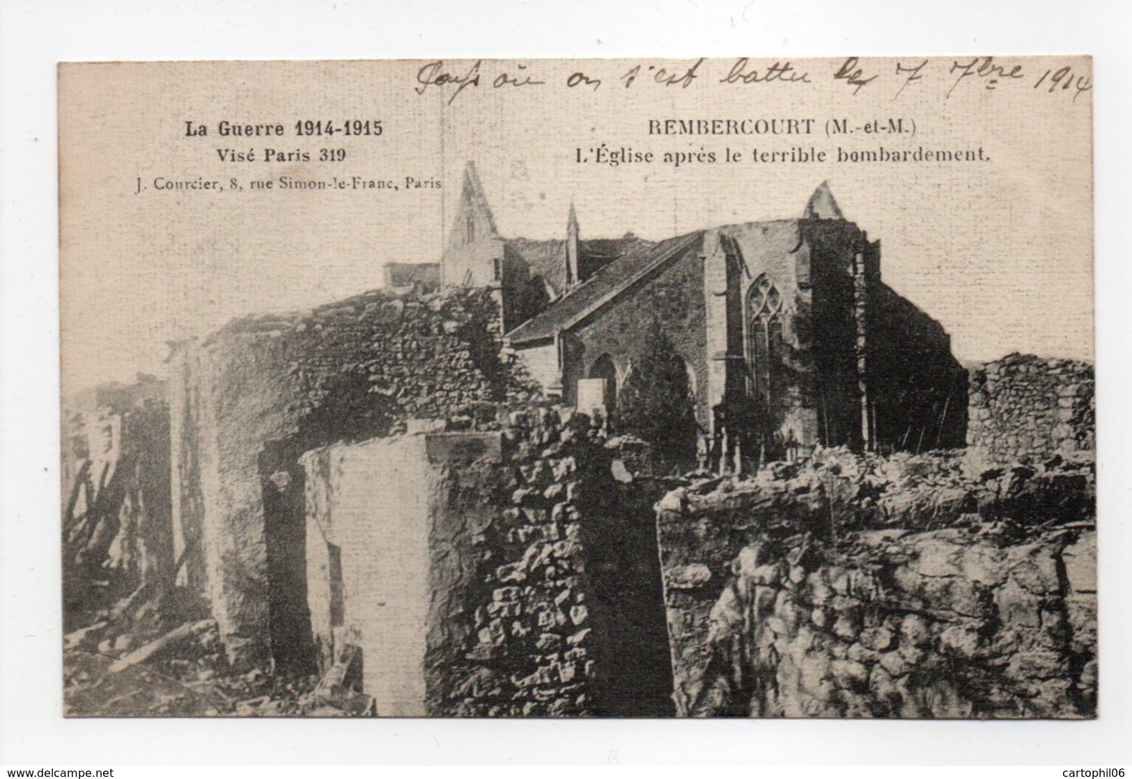 - CPA REMBERCOURT (54) - L'Eglise Après Le Terrible Bombardement - Edition J. Courcier - - Sonstige & Ohne Zuordnung