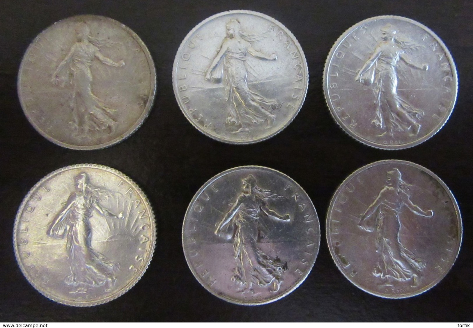 France - Lot De 15 Monnaies 50 Cts, 1 Franc Et 2 Francs Semeuse Argent - 1902 à 1918 - TB à SUP - Verzamelingen