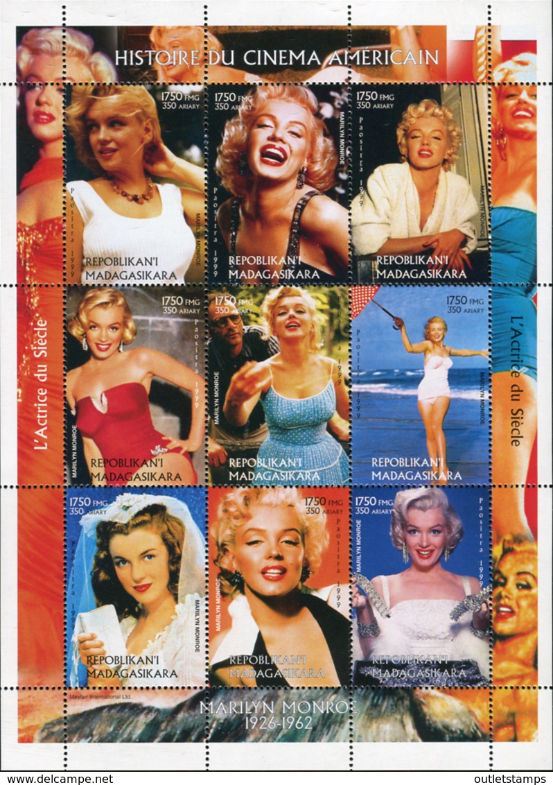 Ref. 368752 * NEW *  - MADAGASCAR . 1999. MARILYN MONROE 1926-1962. MARILYN MONROE 1926-1962 - Madagascar (1960-...)