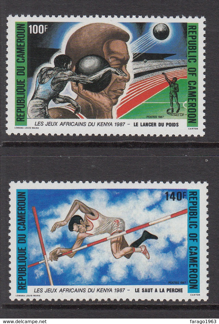 1987 Cameroun African Games, Nairobi Shot Put, Pole Vault Set Of 2 MNH - Cameroon (1960-...)