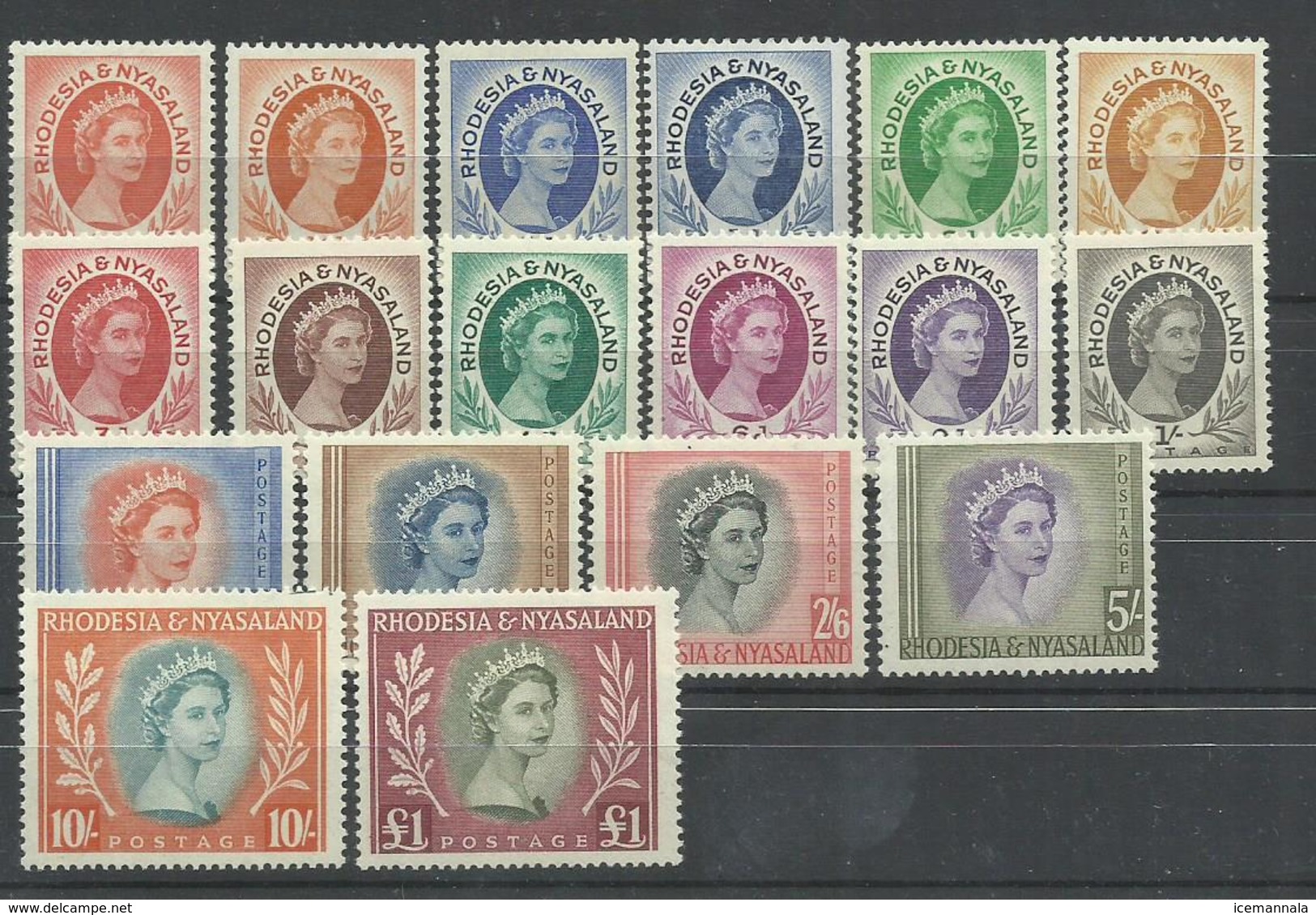 RHODESIA NYSALAND  YVERT 1/15  MNH Y MH   (**  *) - Rodesia & Nyasaland (1954-1963)