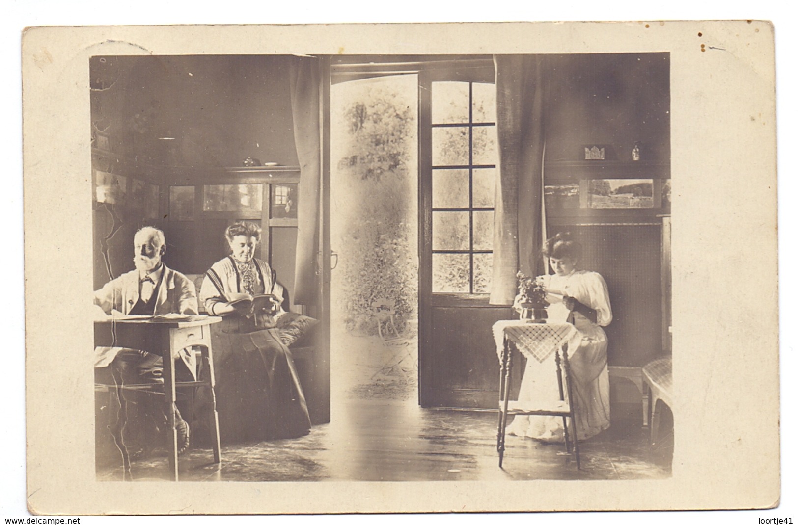 Fotokaart   Carte Photo  - Interieur - Verstuurd Van Linkebeek Naar Tiegem 1909 - Autres & Non Classés