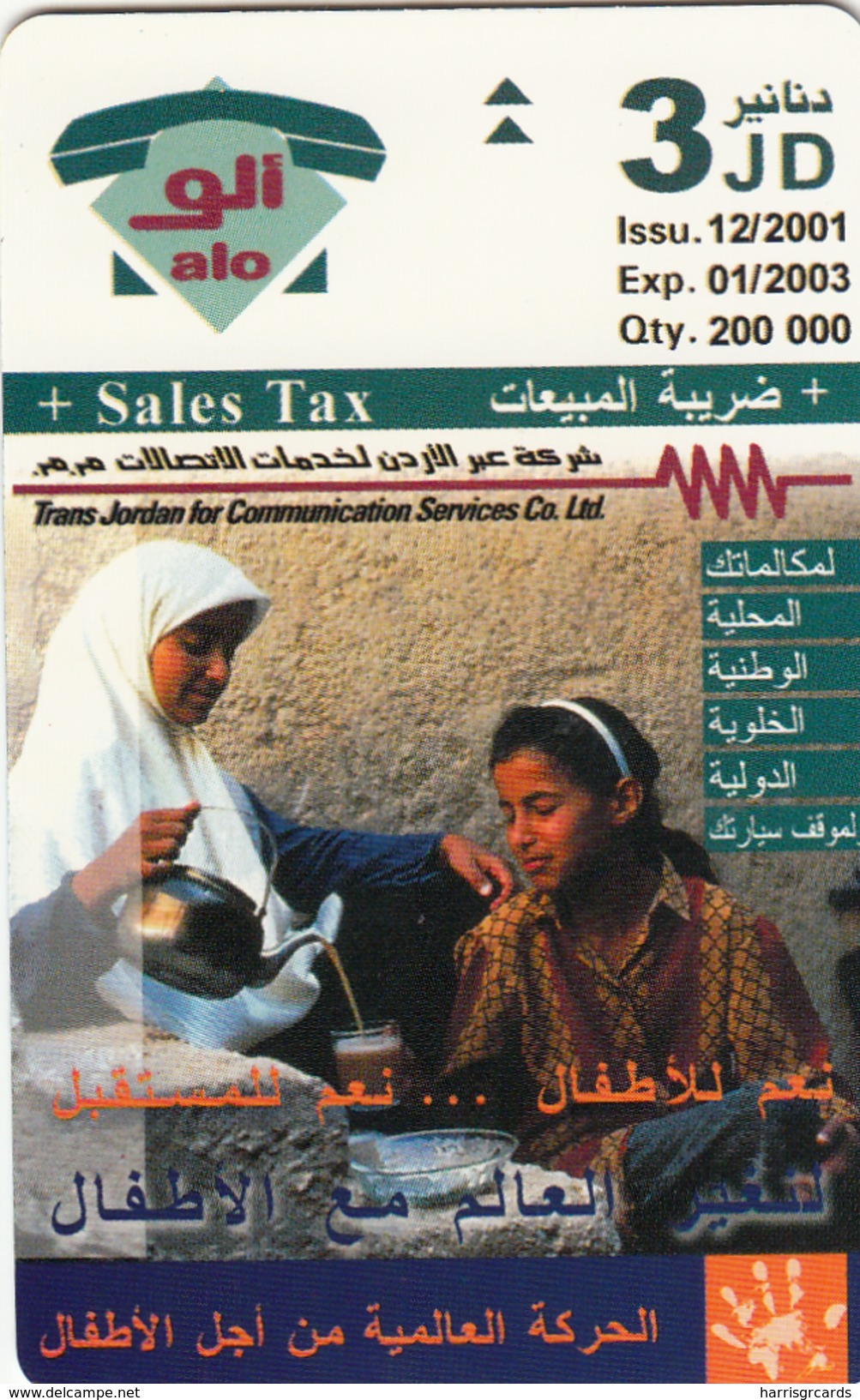 JORDAN -Woman & Child, 12/01, Sample No Chip And No CN - Jordanien