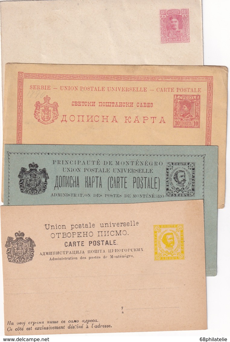 MONTENEGRO LOT DE 4     ENTIER POSTAL/GANZSACHE/POSTAL STATIONERY - Montenegro