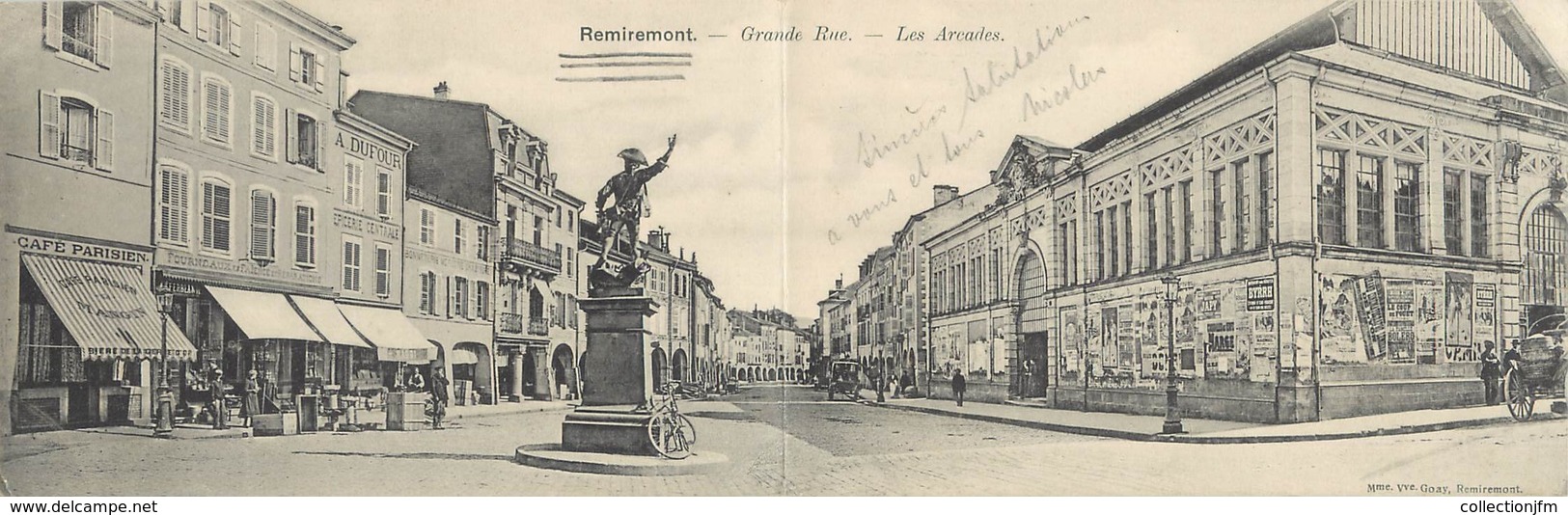 CPA PANORAMIQUE FRANCE 88 "Remiremont, Grande Rue, Les Arcades" - Remiremont