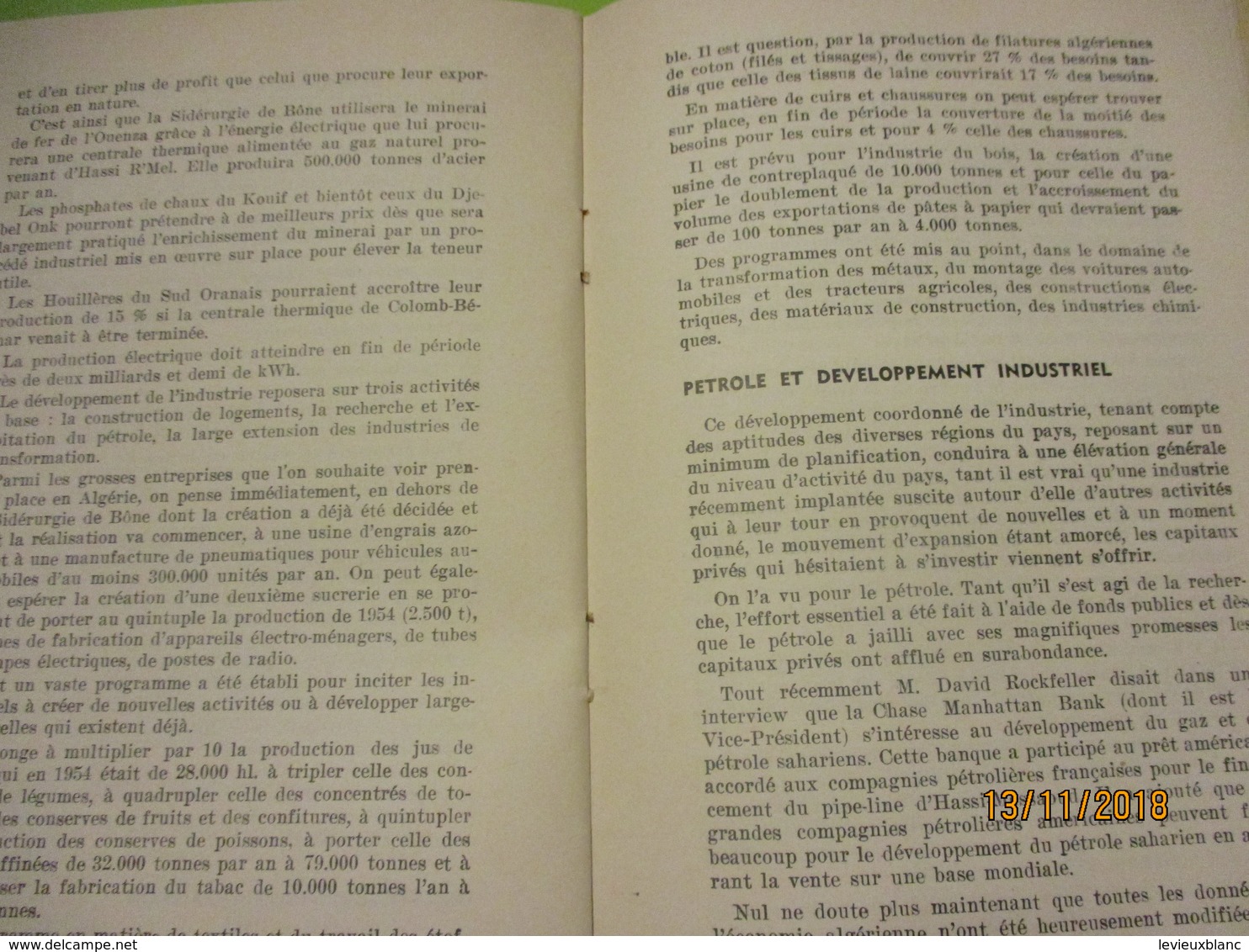 Guerre d'Algérie/Problémes de l'Algerie et du sahara/Où va l'Economie Algérienne?/El-Djezairi/SOUSTELLE/1960      VPN167