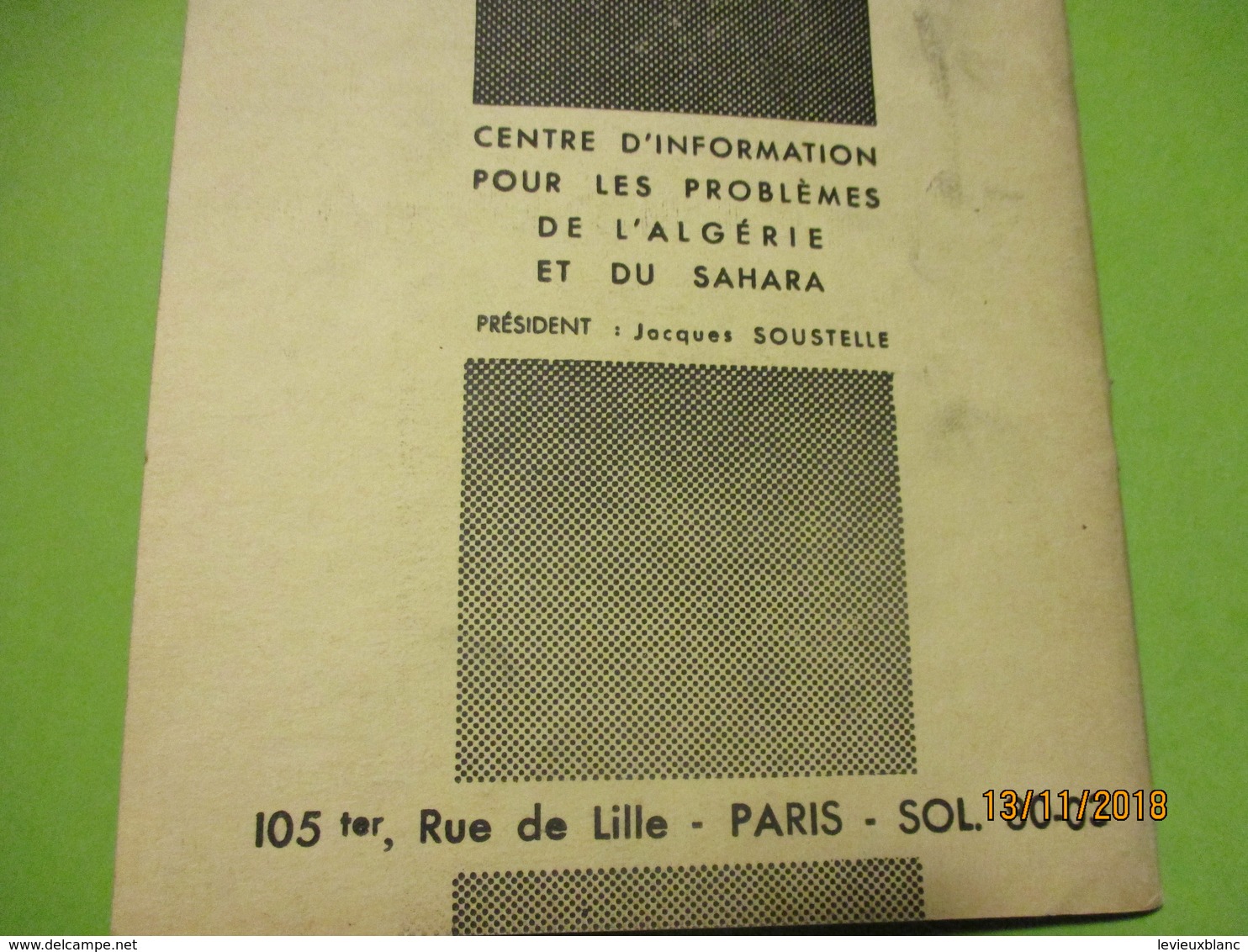 Guerre d'Algérie/Problémes de l'Algerie et du sahara/Où va l'Economie Algérienne?/El-Djezairi/SOUSTELLE/1960      VPN167