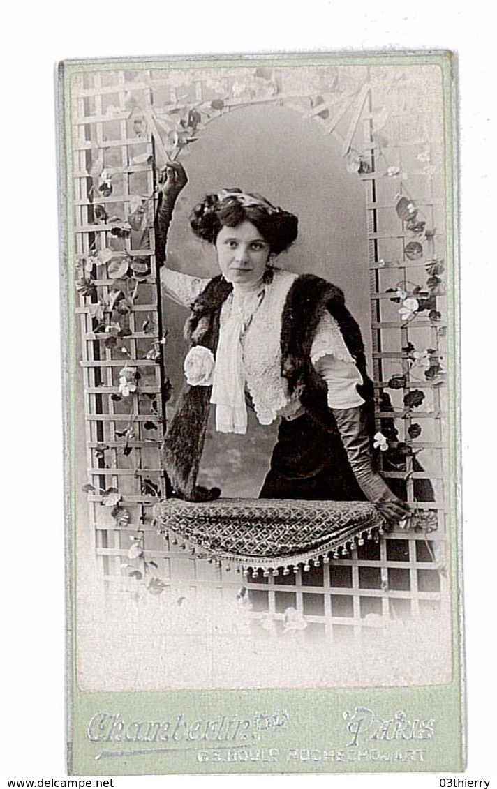 PHOTO CDV FAMILIALE FEMME PHOTOGRAPHIE CHAMBERLIN A PARIS - Anonymous Persons