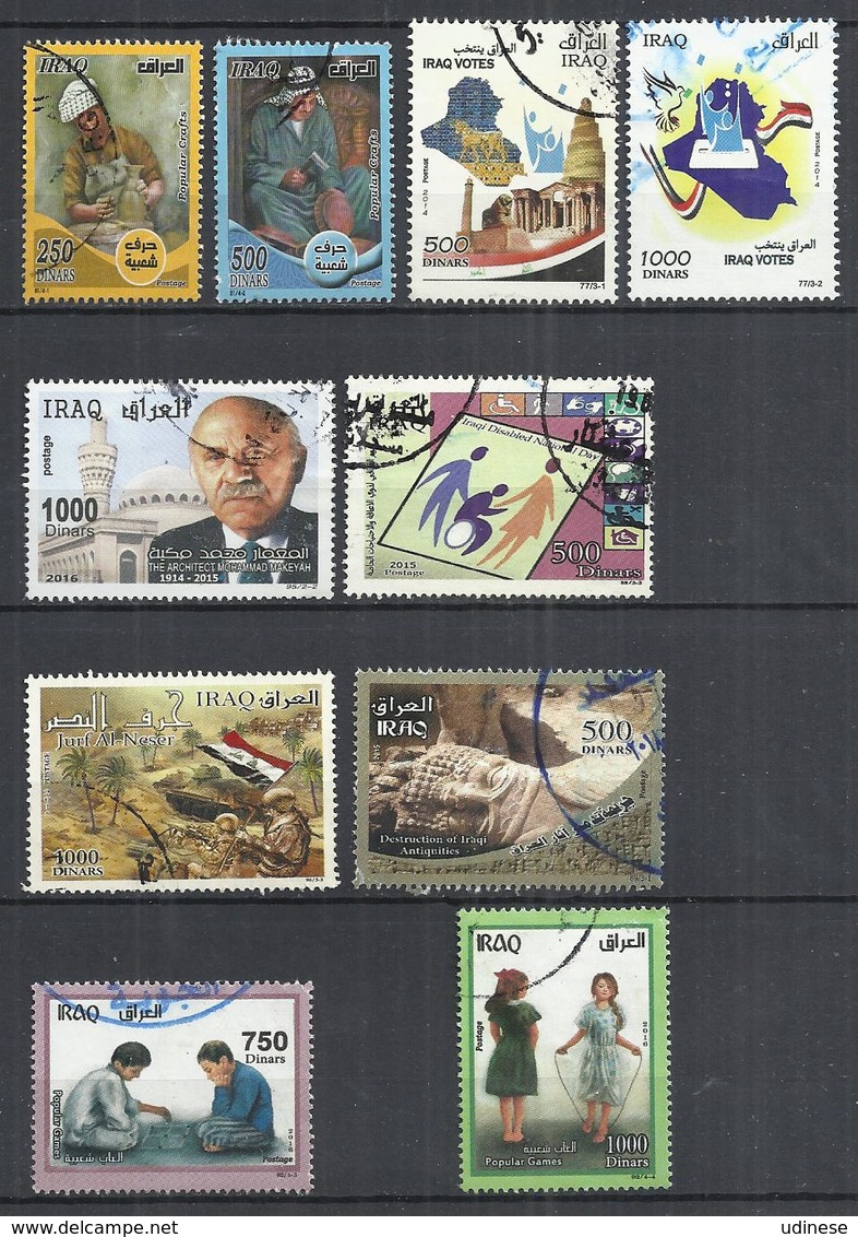 TEN AT A TIME - IRAQ - LOT OF 10 DIFFERENT COMMEMORATIVE 25  - USED OBLITERE GESTEMPELT USADO - Iraq