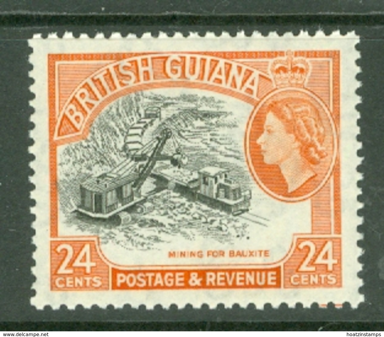 British Guiana: 1954/63   QE II - Pictorial   SG339a     24c   Brown & Orange   MH - Guyane Britannique (...-1966)