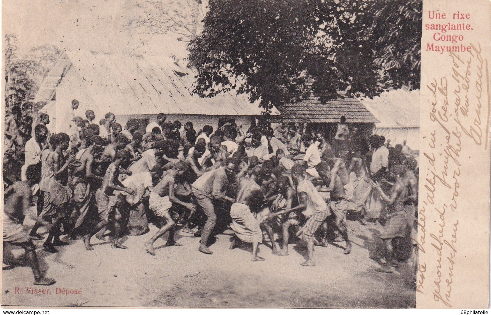 CONGO BELGE 1906    CARTE POSTALE  RIXE SANGLANTE CONGO MAYUMBE - Belgisch-Congo