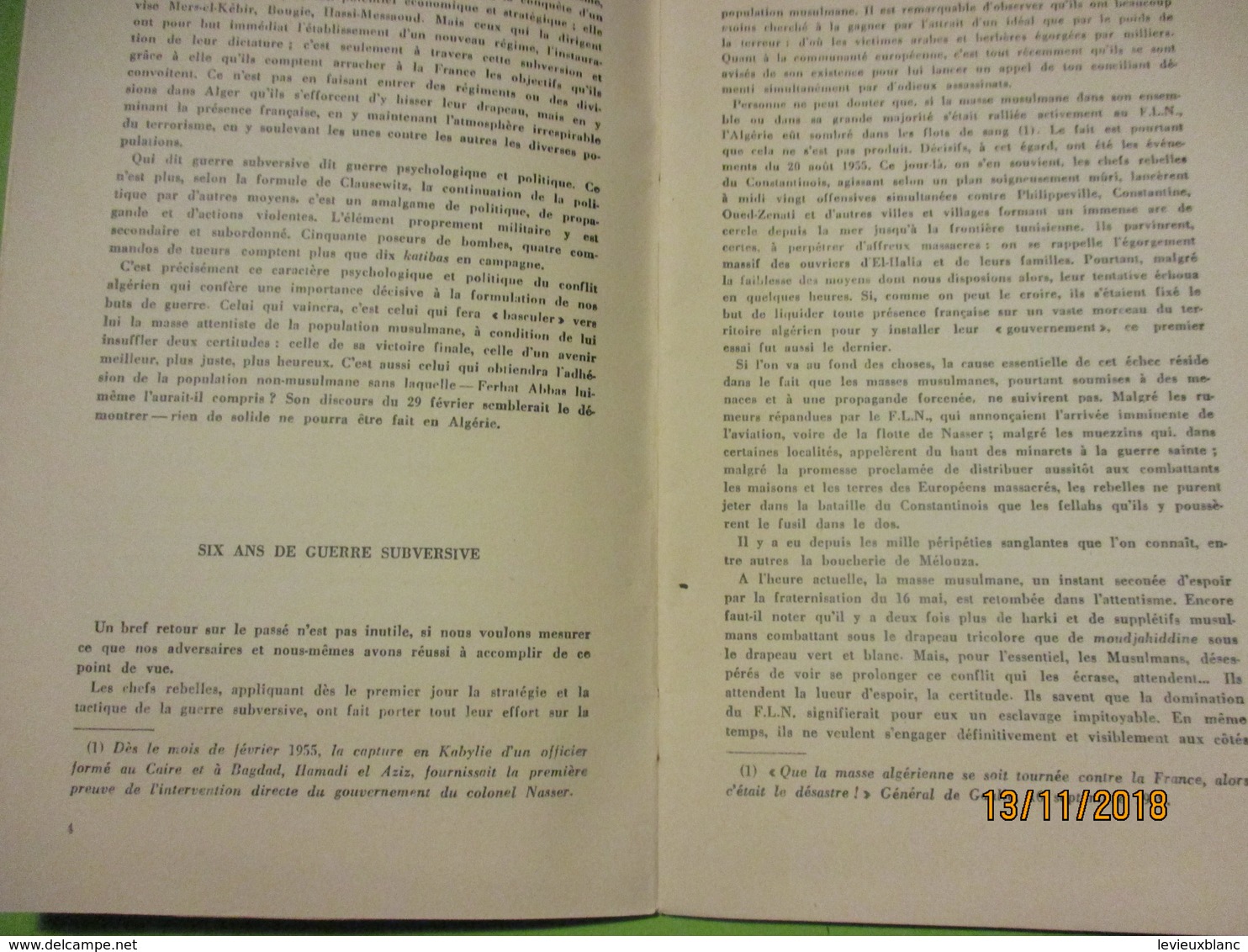 Guerre D'Algérie/Problémes De L'Algerie Et Du Sahara/Algérie Le Chemin De La Paix/Jacques SOUSTELLE/1960      VPN168 - Other & Unclassified