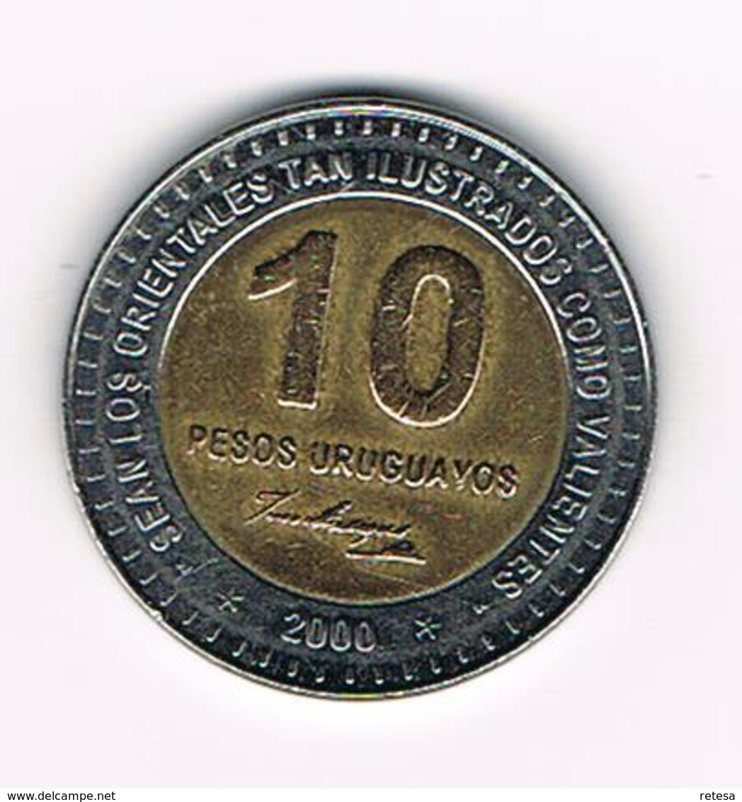 &  URUGUAY 10 PESOS URUGUAYOS  2000 - Uruguay