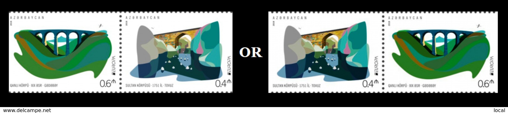 Azerbaijan Stamps EUROPA CEPT 2018 . Azerbaijan. Bridges - Azerbaiján