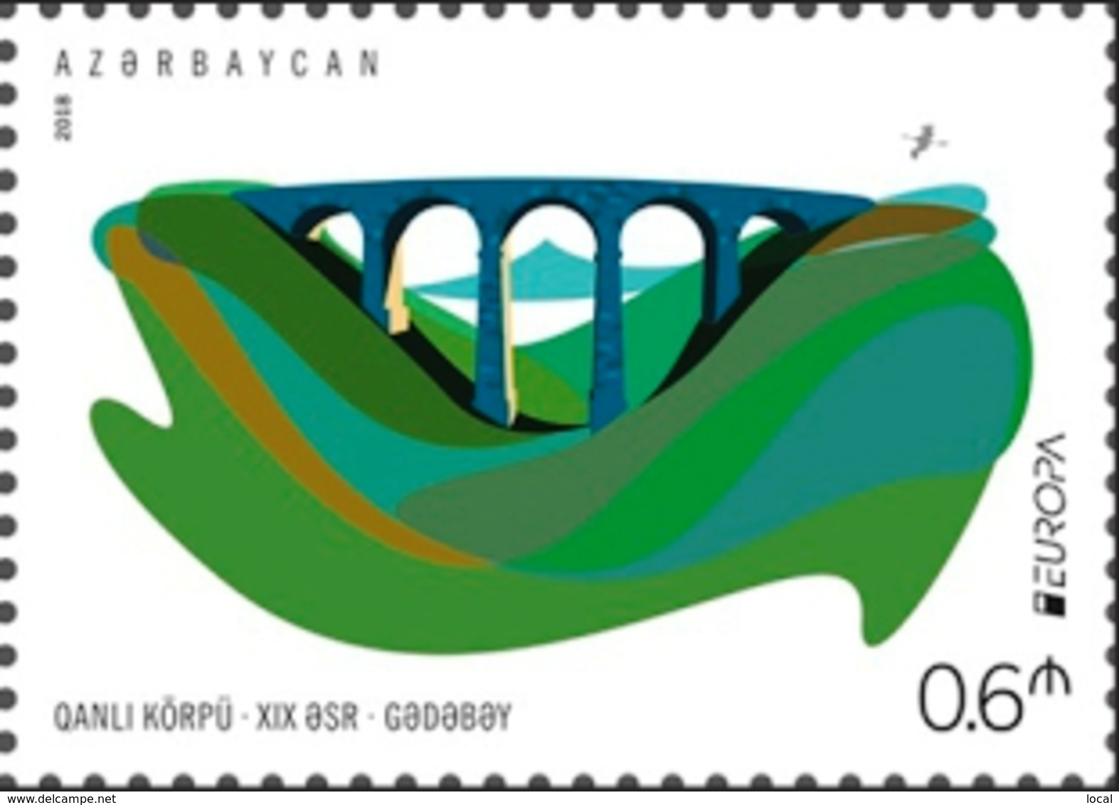 Azerbaijan Stamps EUROPA CEPT 2018 . Azerbaijan. Bridges - Azerbaiján