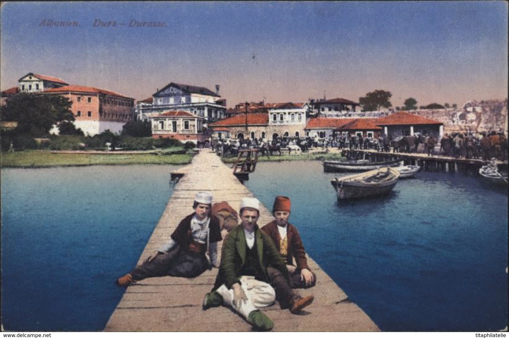 CP CPA Carte Postale Albanie Albanien Durz Durazzo Enfants Sur Ponton - Albania