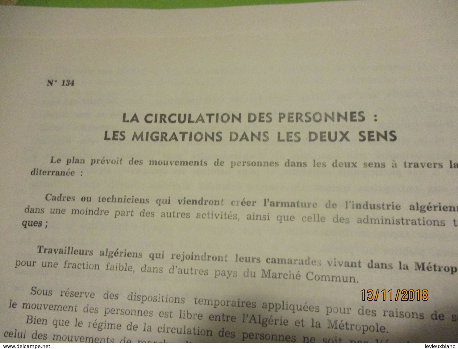 Guerre D'Algérie/La Semaine En Algérie Du 20 Au 26 Juillet 1961/Délégation Générale En Algérie/ N°135/ 1961      VPN170 - Otros & Sin Clasificación