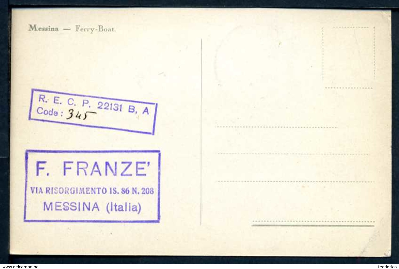 Messina - Ferry Boat - Viaggiata 1931 - Rif. 03636 - Messina