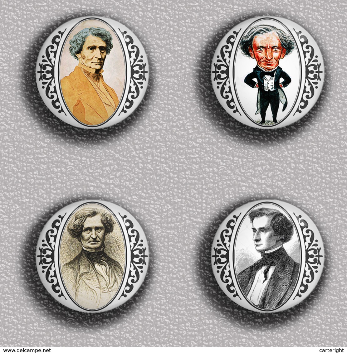 Hector Louis Berlioz Music Opera ART BADGE BUTTON PIN SET 2 (1inch/25mm Diameter) 35 DIFF - Music