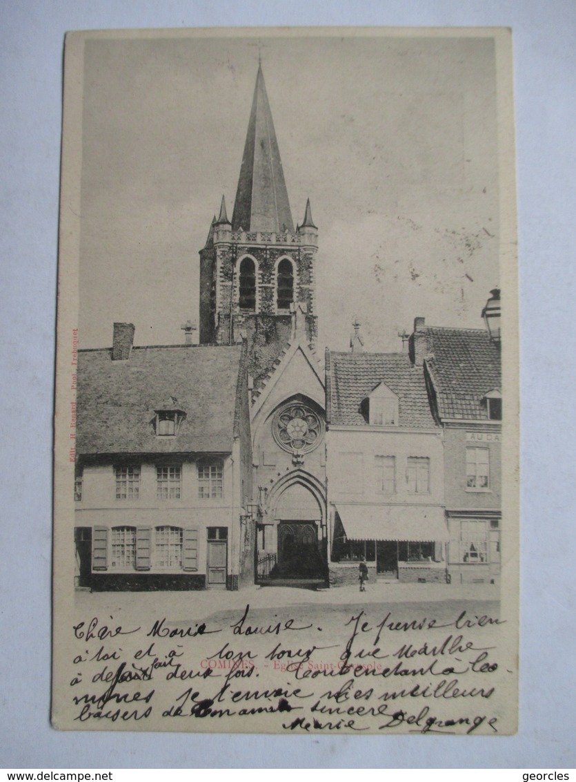 COMINES   59      PRECURSEUR DE 1901  -  EGLISE SAINT-GRISOLE ?          TTB - Autres & Non Classés