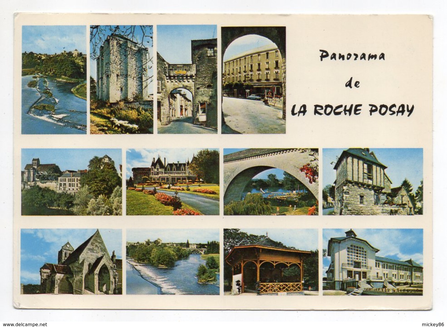LA ROCHE POSAY --1972--Panorama De La Roche Posay -- Multivues  Timbre  -cachet - - La Roche Posay