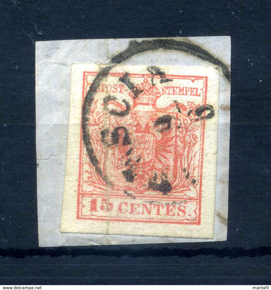 1850 LOMBARDO VENETO 15cent USATO - Lombardo-Veneto