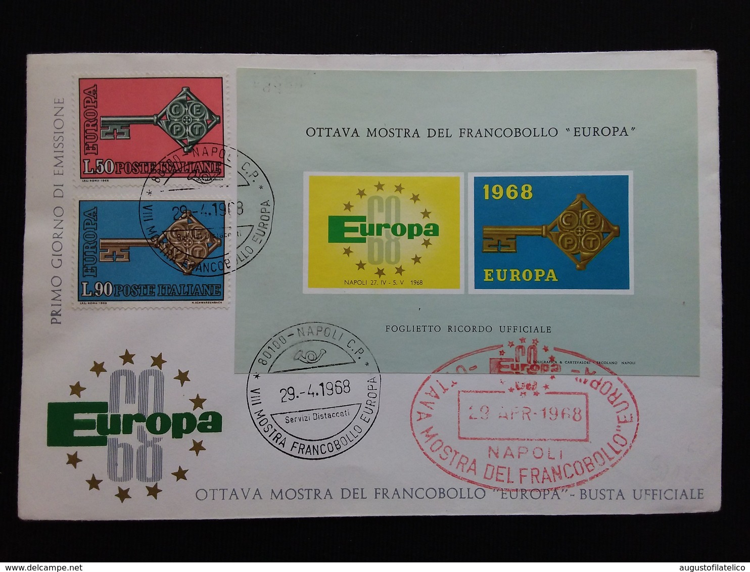 REPUBBLICA - Europa CEPT 1968 Serie + Foglietto Ricordo Ufficiale + Spese Postali - FDC