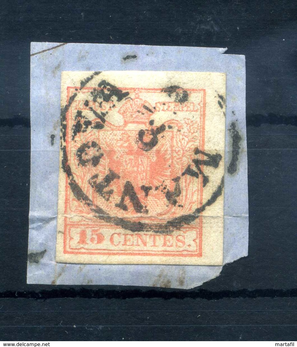 1850 LOMBARDO VENETO 15cent USATO - Lombardo-Veneto