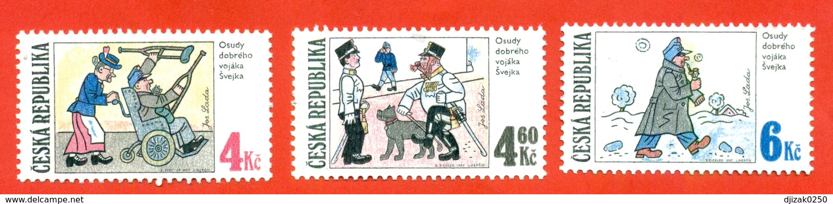 Czech Republic 1997. Funny Drawings - Soldier Schvejk. - Unused Stamps