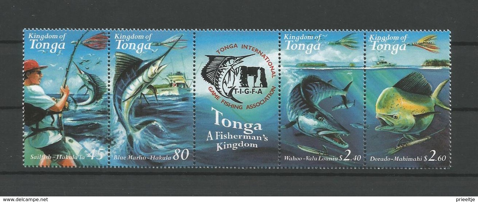 Tonga 2001 Sport Fishing Strip Y.T. 1185/1188 ** - Tonga (1970-...)