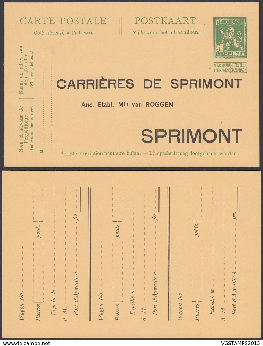 EP Pellens 1912 - Publicitaire Carrières De Sprimont (6G23184) DC0642 - Cartes Postales 1909-1934