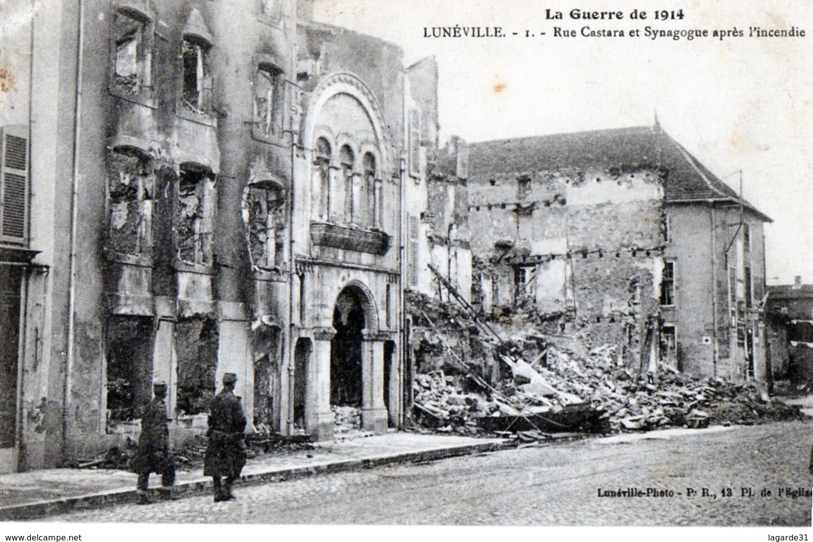 54 -  Lunéville - Cpa / Rue Castara Et Synagogue Après L'incendie - Luneville