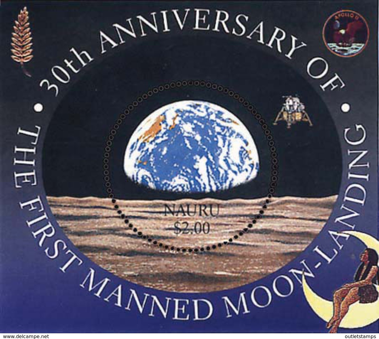 Ref. 60109 * NEW *  - NAURU . 1999. 30th ANNIVERSARY OF FIRST MAN ON THE MOON. 30 ANIVERSARIO DEL PRIMER HOMBRE EN LA LU - Nauru