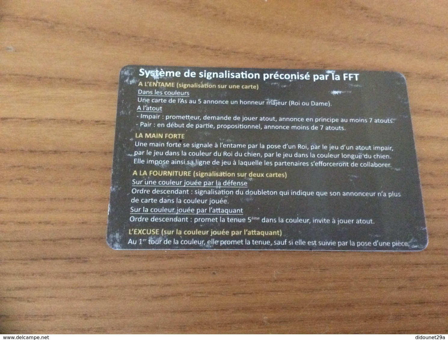 Carte De FFT (Fédération Française De Tarot) Saison 2017-2018 (plastique, Dos Annonces FFT) - Autres & Non Classés