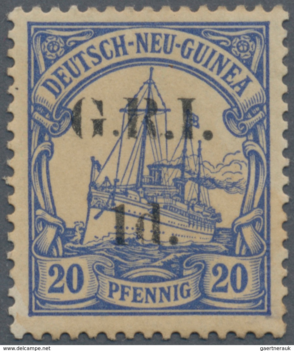 Deutsch-Neuguinea - Britische Besetzung: 1914: AUFDRUCKFEHLER 1d. Statt 2 D. Auf 20 Pf. Violettultra - German New Guinea