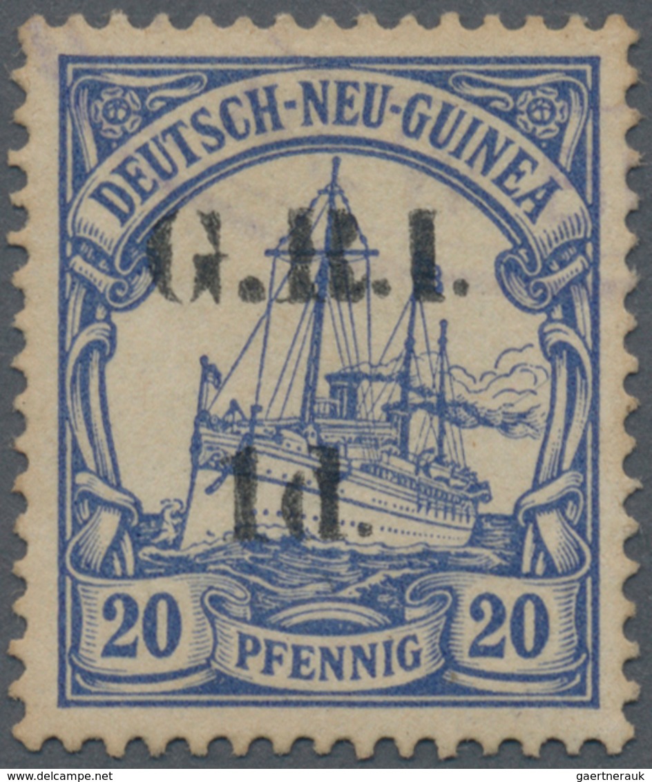 Deutsch-Neuguinea - Britische Besetzung: 1914: AUFDRUCKFEHLER 1d. Statt 2 D. Auf 20 Pf. Violettultra - German New Guinea