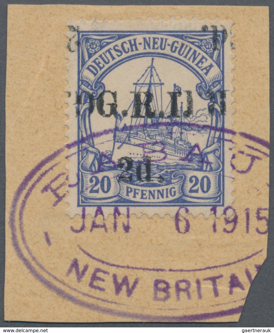 Deutsch-Neuguinea - Britische Besetzung: 1914: 2 D. Auf 20 Pf. Violettultramarin, DOPPELTER AUFDRUCK - German New Guinea