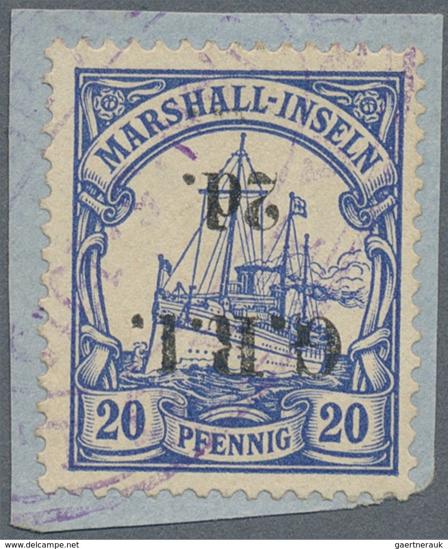 Deutsche Kolonien - Marshall-Inseln - Britische Besetzung: 1914: 2 D. Auf 20 Pf. Ultramarin Mit KOPF - Islas Marshall