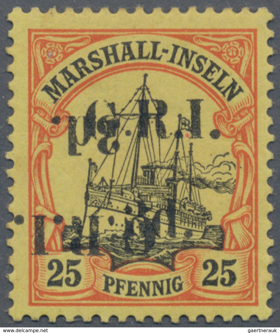 Deutsche Kolonien - Marshall-Inseln - Britische Besetzung: 1914: 3d. Auf 25 Pf. Orange/schwarz Auf G - Isole Marshall