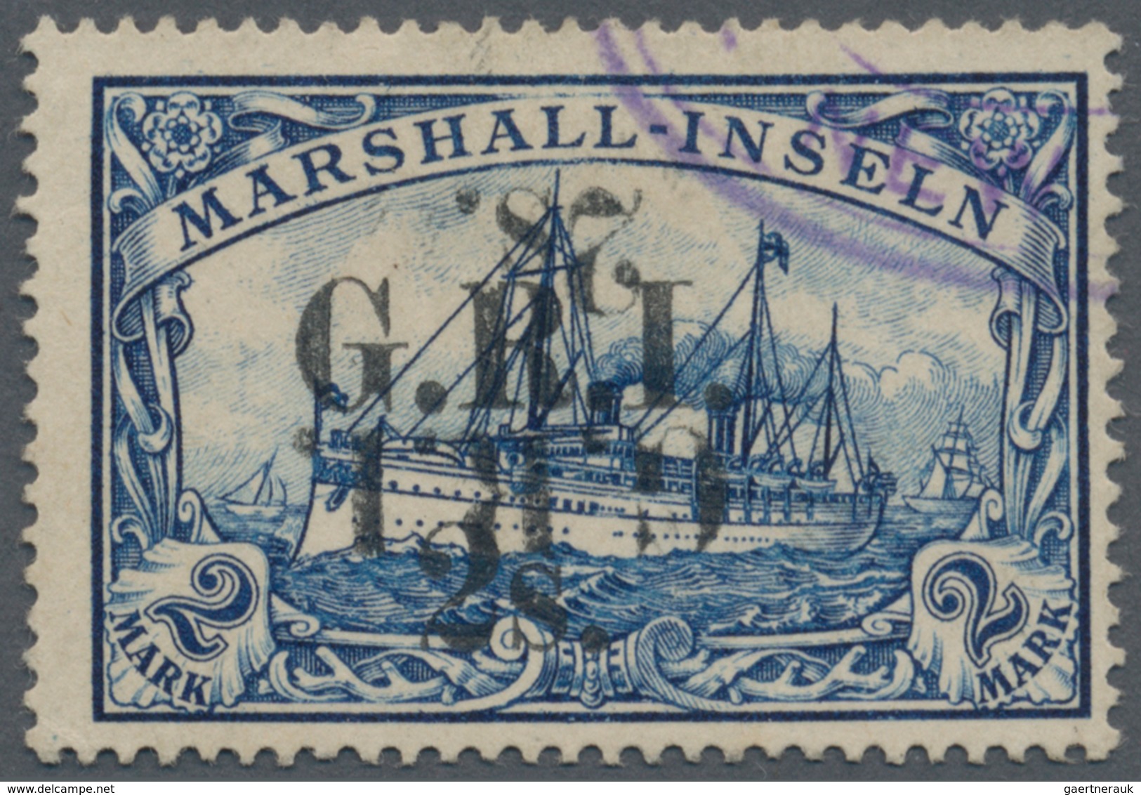 Deutsche Kolonien - Marshall-Inseln - Britische Besetzung: 1914: 2 S. Auf 2 M. Schwärzlichblau, Mit - Isole Marshall