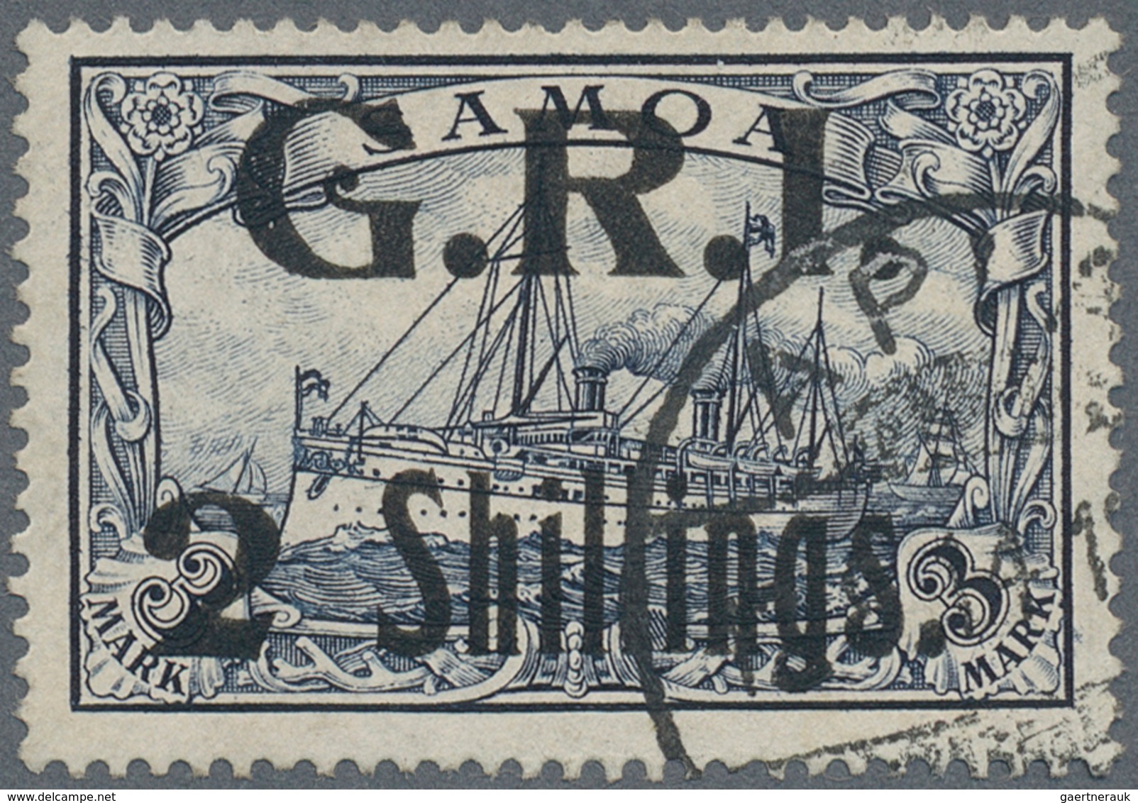 Deutsche Kolonien - Samoa - Britische Besetzung: 1914: AUFDRUCKFEHLER "2 Shillings." Anstatt "3 Shil - Samoa